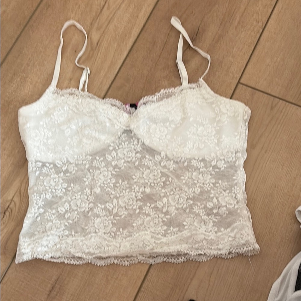 Edikted White Lace Tank Top